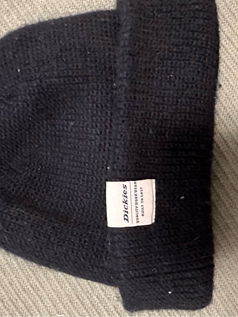 Dickies Black Ribbed Cuffed Beanie with Logo Tag